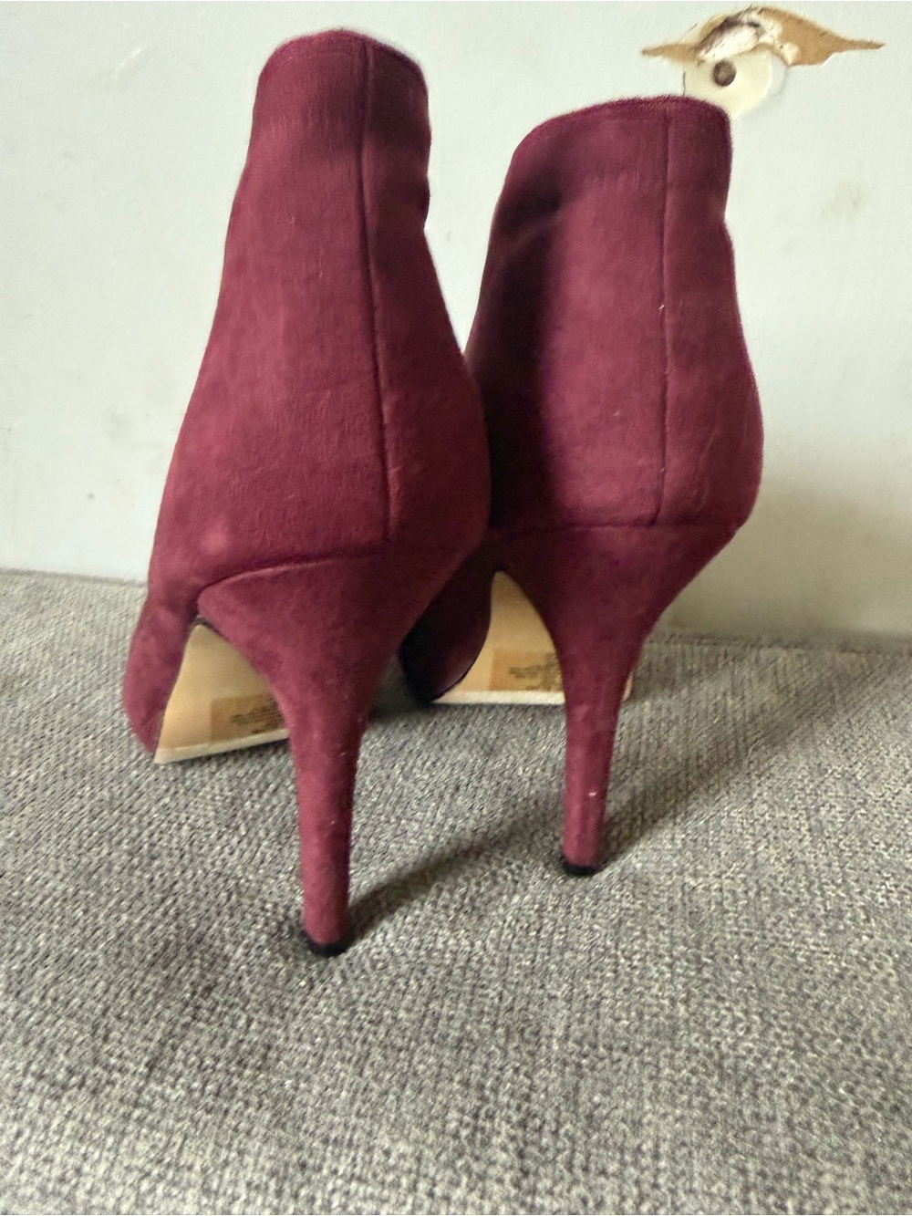 Apt. 9 Wine Suede Stiletto Ankle Booties